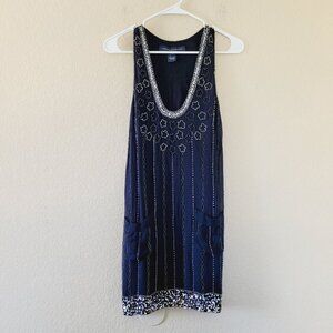 french connection blue beaded dress Beaded One Shoulder Stretch Column Gown In Waterfall main image 1